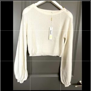 MESHKI Crystal cropped knitted sweater jumper NWT  XS/S